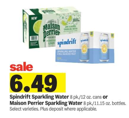 Spindrift Sparkling Water or Maison Perrier Sparkling Water