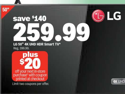 LG 50" 4K UHD HDR Smart TV*