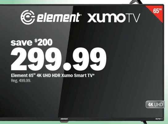 Element 65” 4K UHD HDR Xumo Smart TV