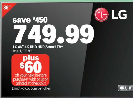 LG 86" 4K UHD HDR Smart TV*