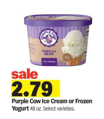 Purple Cow Ice Cream or Frozen Yogurt