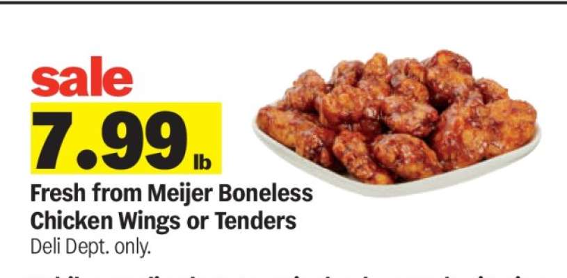 Fresh from Meijer Boneless Chicken Wings or Tenders