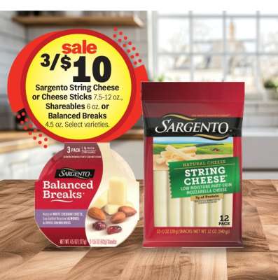 Sargento String Cheese or Cheese Sticks
