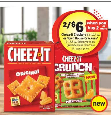 Cheez-It Crackers or Town House Crackers