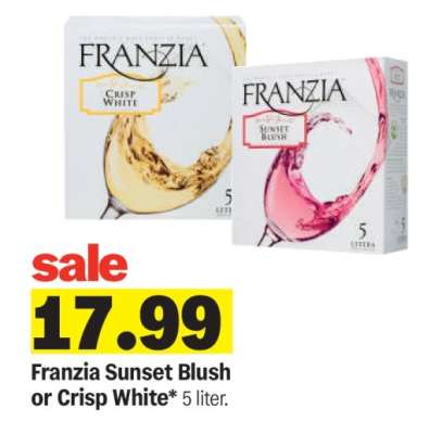 Franzia Sunset Blush or Crisp White