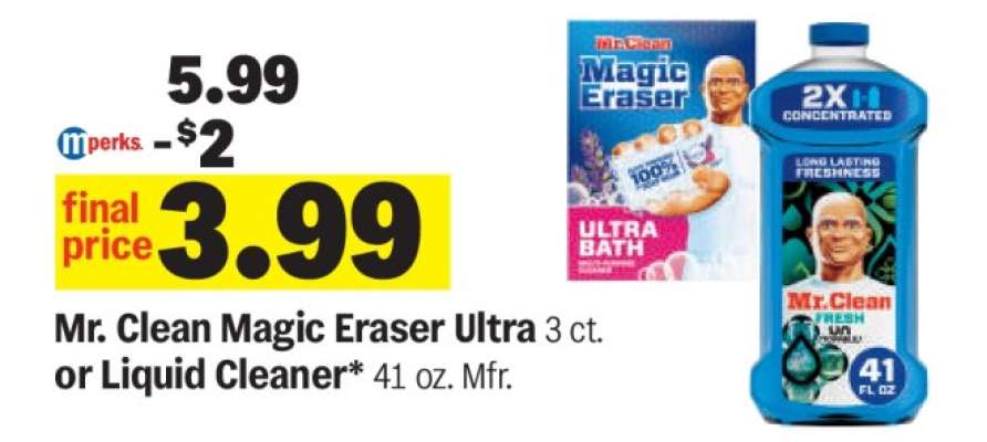 Mr. Clean Magic Eraser Ultra or Liquid Cleaner