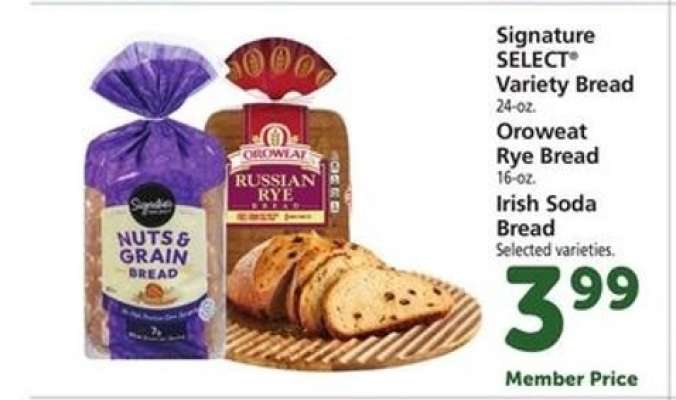 Signature SELECT Variety Bread, Oroweat Rye Bread, Irish Soda Bread