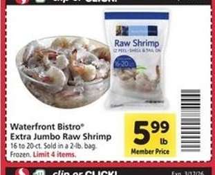 Waterfront BISTRO Extra Jumbo Raw Shrimp
