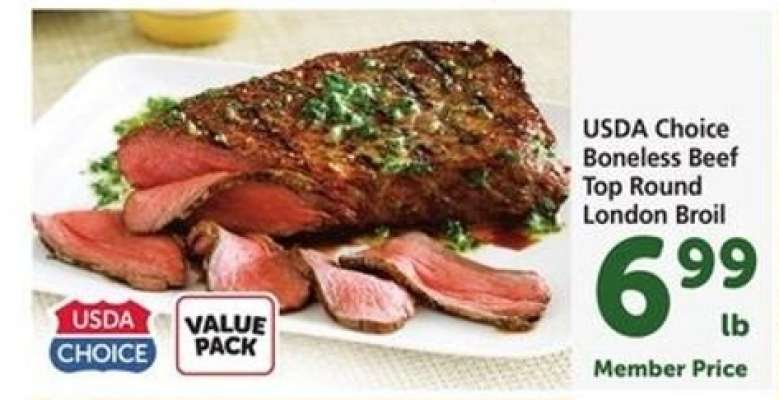 USDA Choice Boneless Beef Top Round London Broil