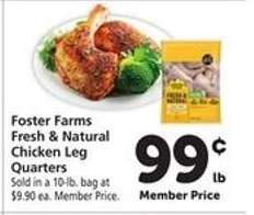 Foster Farms Fresh & Natural Chicken Leg Quarters