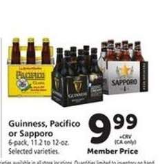 Guinness, Pacifico or Sapporo