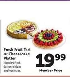 Fresh Fruit Tart or Cheesecake Platter