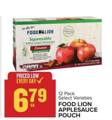FOOD LION APPLESAUCE POUCH