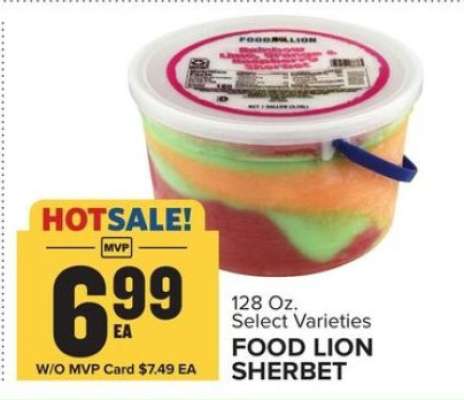 FOOD LION SHERBET