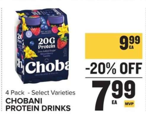 CHOBANI PROTEIN DRINKS