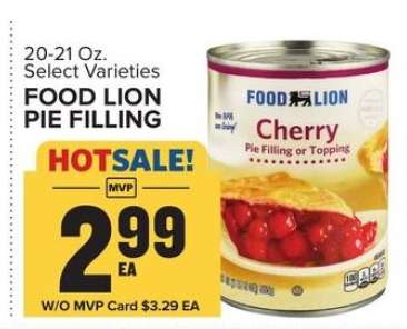 FOOD LION PIE FILLING