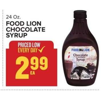 FOOD LION CHOCOLATE SYRUP