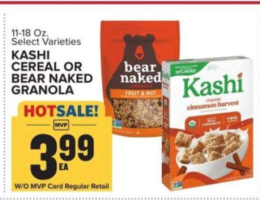 Kashi Cereal or Bear Naked Granola