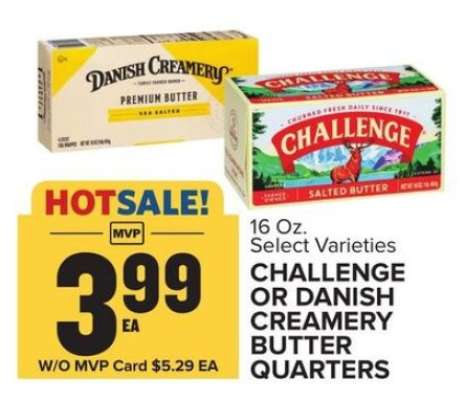 Challenge or Danish Creamery Butter Quarters