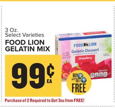 FOOD LION GELATIN MIX