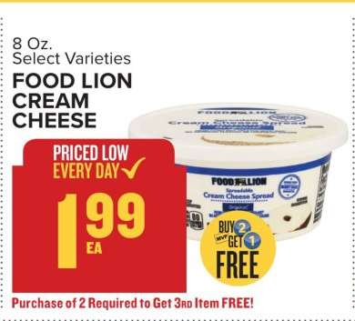 Food Lion Cream Cheese