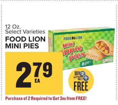 FOOD LION MINI PIES