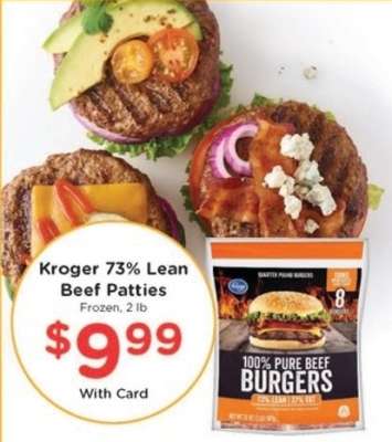 Kroger 73% Lean Beef Patties