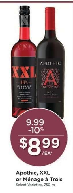 Apothic, XXL or Ménage à Trois