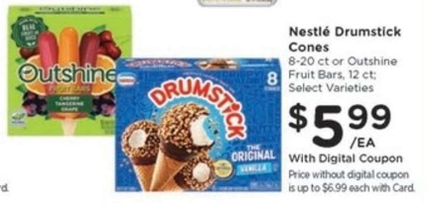 Nestlé Drumstick Cones or Outshine Fruit Bars