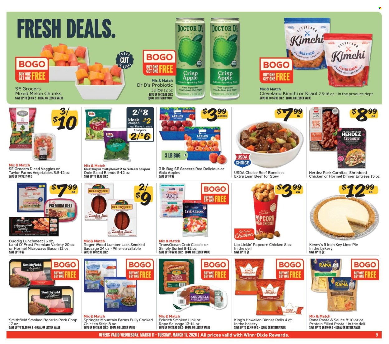 Winn Dixie ad - 03/11/2026 - 03/17/2026. Page 9
