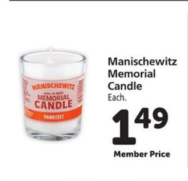 Manischewitz Memorial Candle