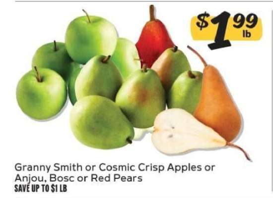 Granny Smith or Cosmic Crisp Apples or Anjou, Bosc or Red Pears