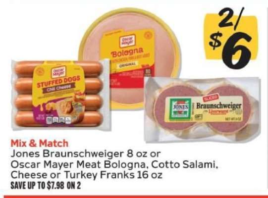 Jones Braunschweiger or Oscar Mayer Products