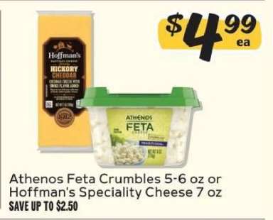 Athenos Feta Crumbles or Hoffman's Speciality Cheese