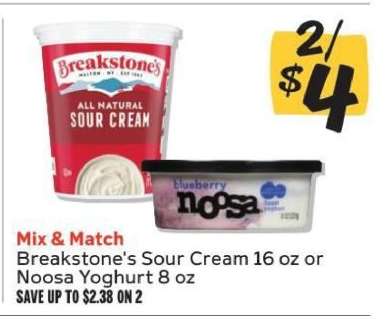 Breakstone's Sour Cream or Noosa Yoghurt