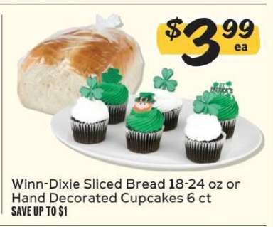 Winn-Dixie Sliced Bread or Hand Decorated Cupcakes