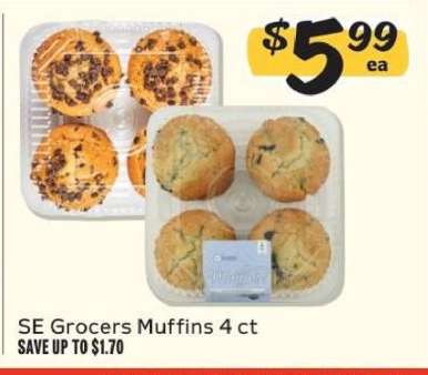 SE Grocers Muffins 4 ct