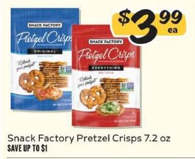 Snack Factory Pretzel Crisps 7.2 oz