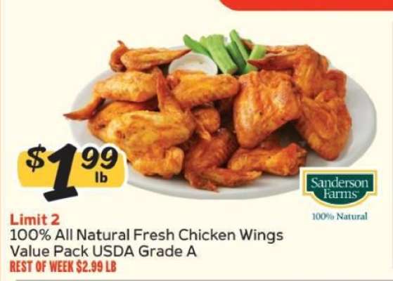 100% All Natural Fresh Chicken Wings Value Pack USDA Grade A