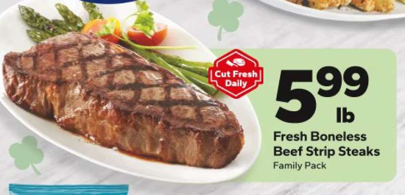 Fresh Boneless Beef Strip Steaks