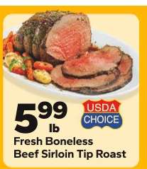 Fresh Boneless Beef Sirloin Tip Roast