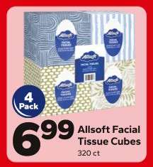 Allsoft Facial Tissue Cubes
