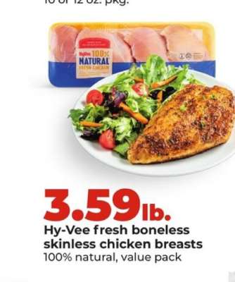 Hy-Vee fresh boneless skinless chicken breasts