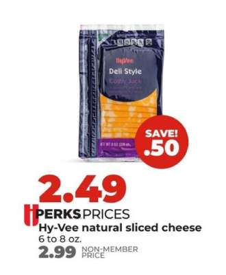 Hy-Vee natural sliced cheese