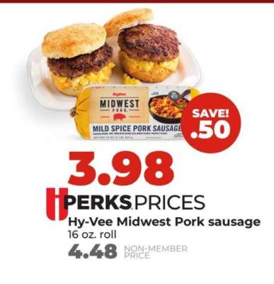Hy-Vee Midwest Pork sausage
