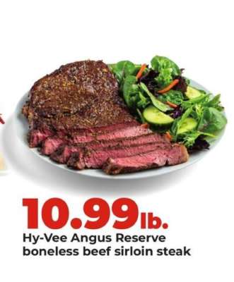 Hy-Vee Angus Reserve boneless beef sirloin steak