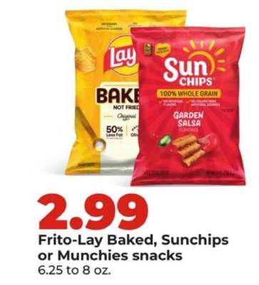 Frito-Lay Baked, Sunchips or Munchies snacks