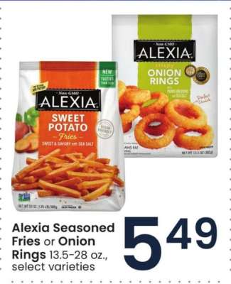 Alexia Seasoned Fries or Onion Rings