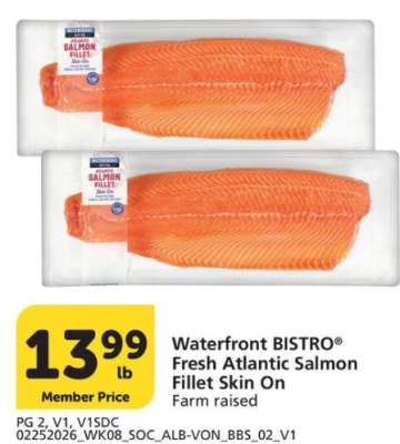 Waterfront BISTRO® Fresh Atlantic Salmon Fillet Skin On
