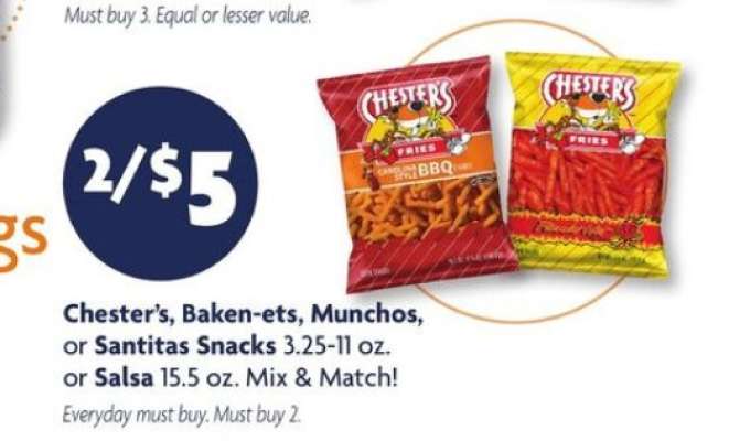 Chester's, Baken-ets, Munchos, or Santitas Snacks